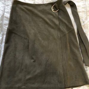 Green Suede Skirt